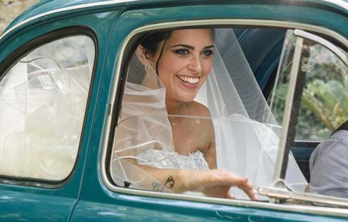 Arrivo della sposa in 500