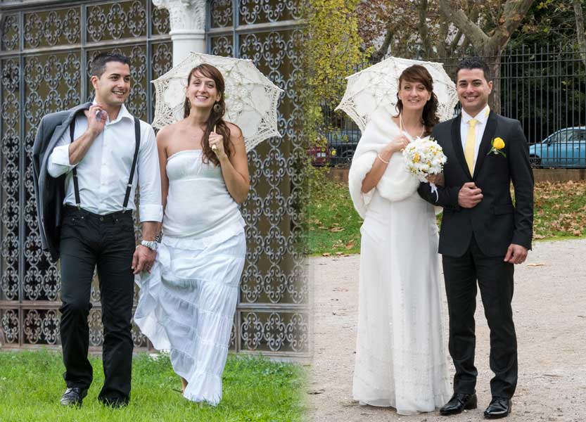 Abito sposa in due versioni