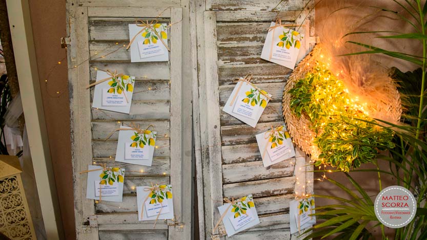 Tableau matrimonio improntato alla natura