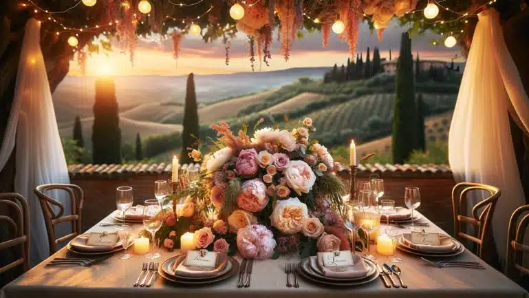 Centro tavola matrimonio romantico