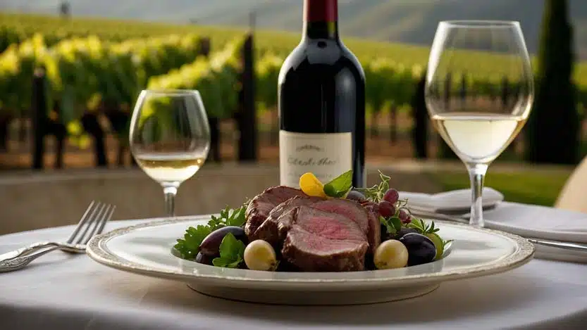 Portata matrimonio di filetto con vini abbinati