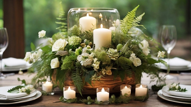Centro tavola per matrimonio a tema natura