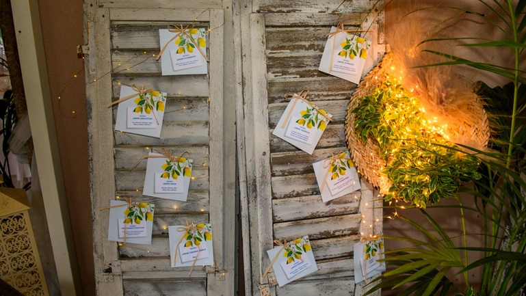 Tableau matrimonio tema natura con limoni