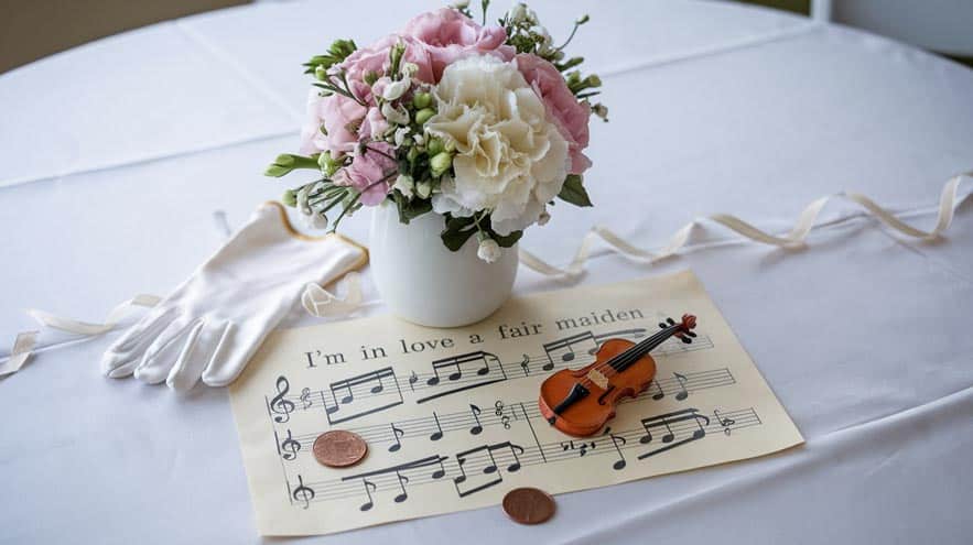 Matrimonio a tema musicale centrotavola