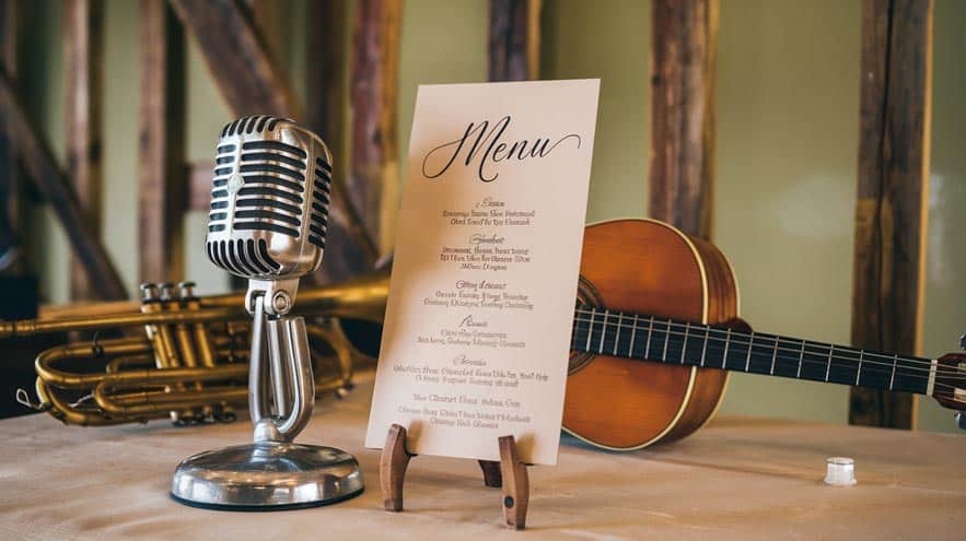 Menu matrimonio a tema musicale