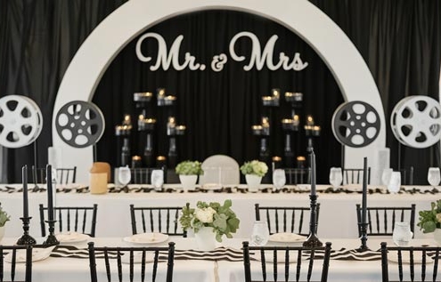 Location matrimonio a tema cinema apparecchiatura