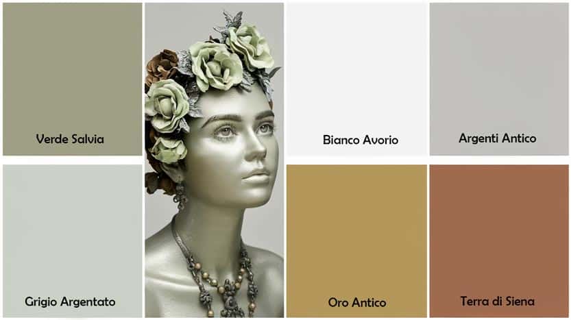 Palette colori matrimonio tema ulivo