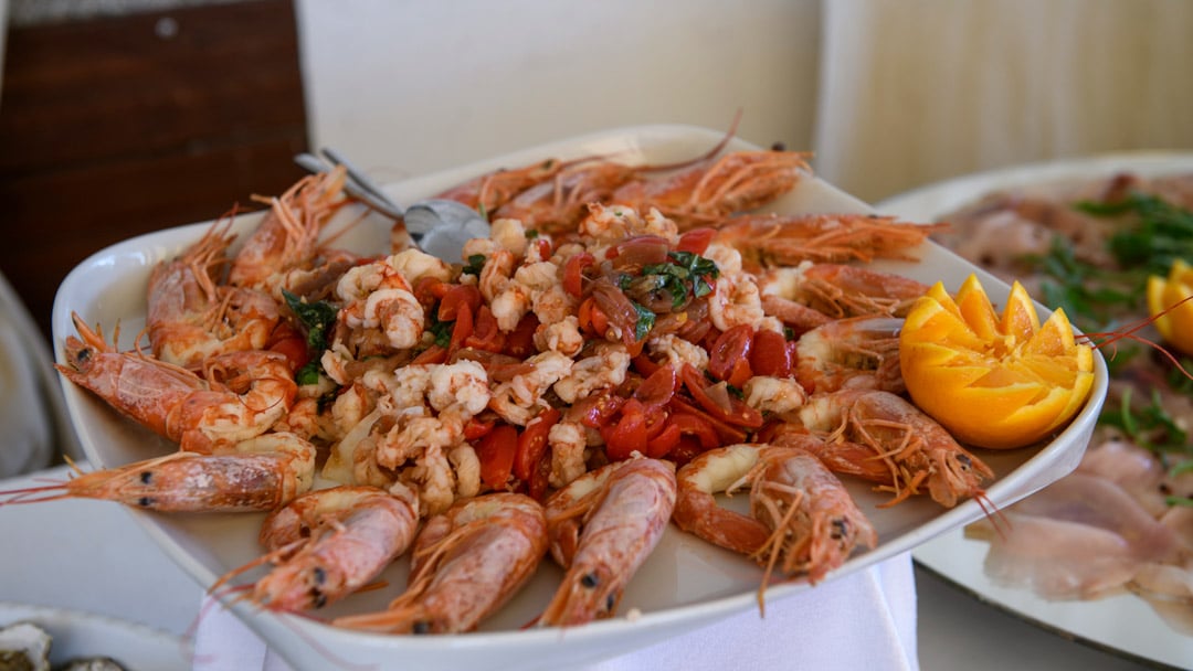 Antipasto di scampi e gamberi