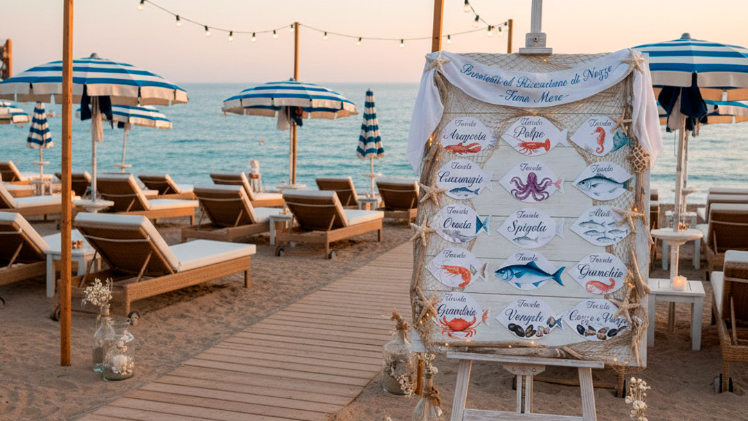 Tableau matrimonio a tema marino